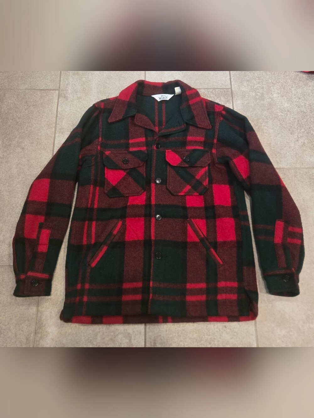 Vtg 70s 80s Woolrich Buffalo Plaid Wool Shirt Jacket Mens M Made in USA Shacket
